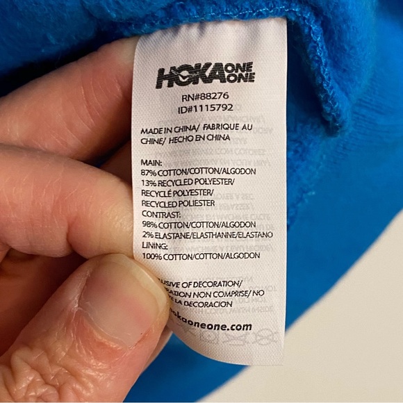 NEW HOKA Women's One One Bondi Sweatshirt Pullover Fleece Hoodie Blue Large XL - Picture 6 of 9